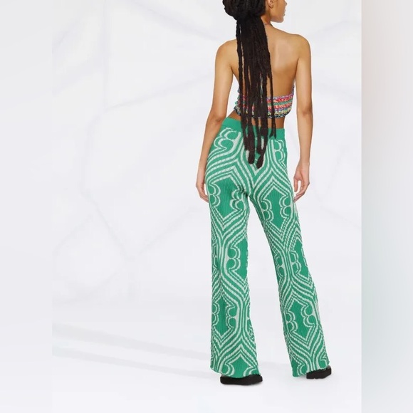 Etro green printed pleated jacquard trousers - Picture 4 of 10